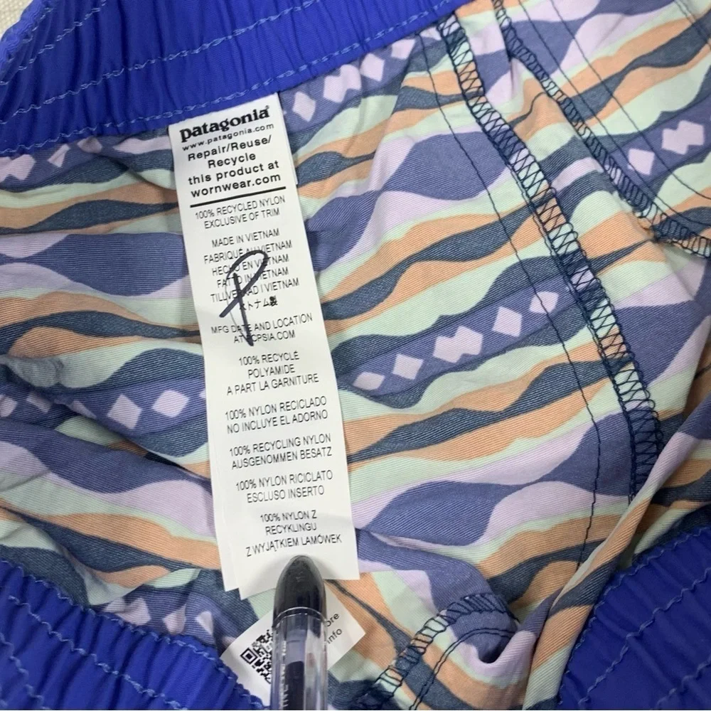 Patagonia Girls Costa Rica Baggies Shorts Coast Highway Blue Sz Medium NWOT - Picture 4 of 4